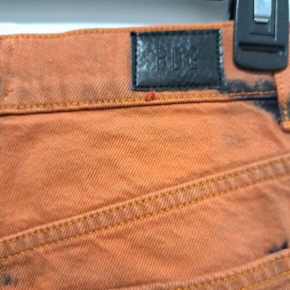 BDG The A Wide Leg Ombre Acid Wash Grunge Streetwear Baggy Jeans Size 26 Orange - Picture 10 of 16